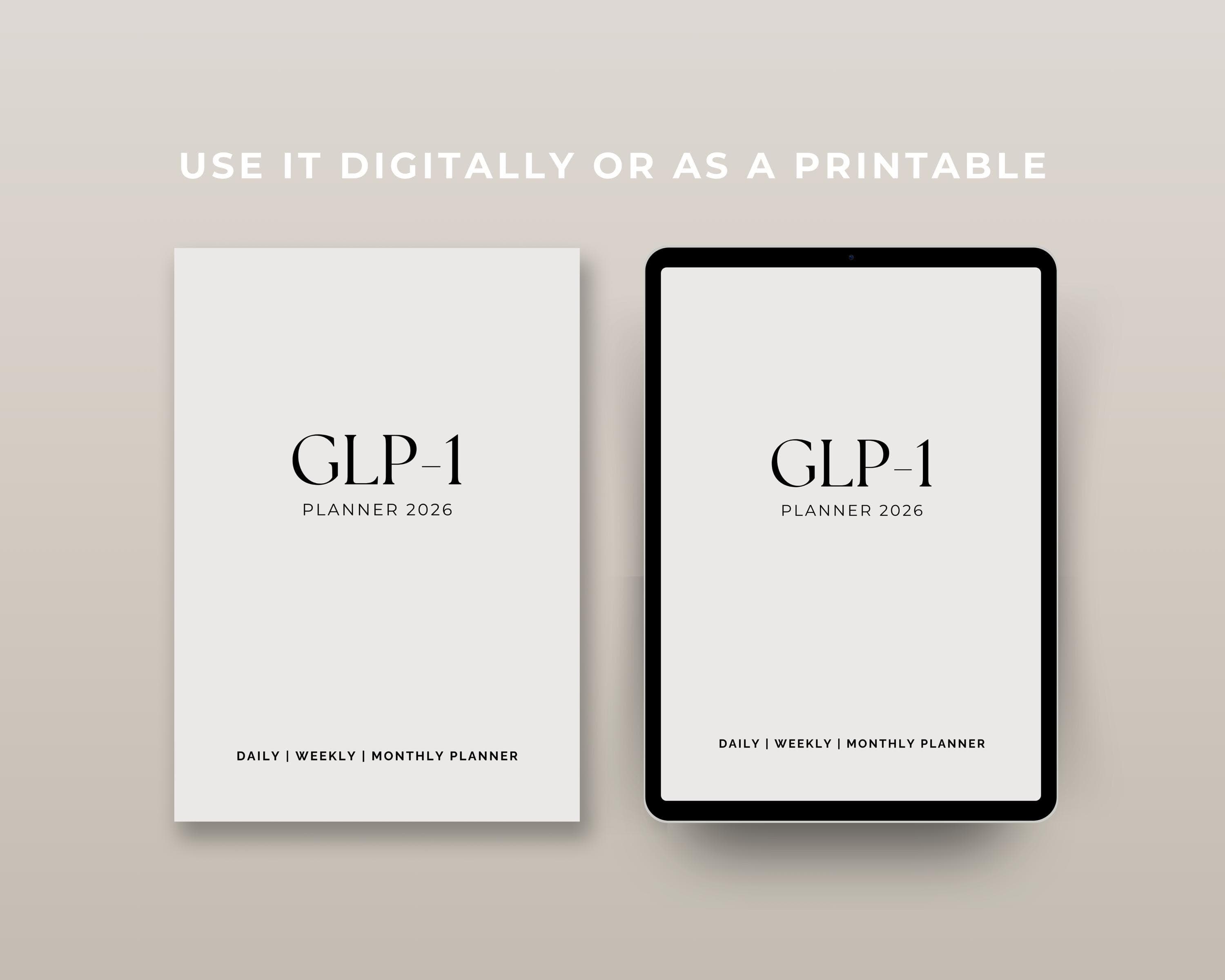 Semaglutide PDF Planner 2026 | GLP1 Peptide Journal | Goodnotes Weight Loss Log | Daily GLP1 Routine | Tirzepatide Bullet Journal