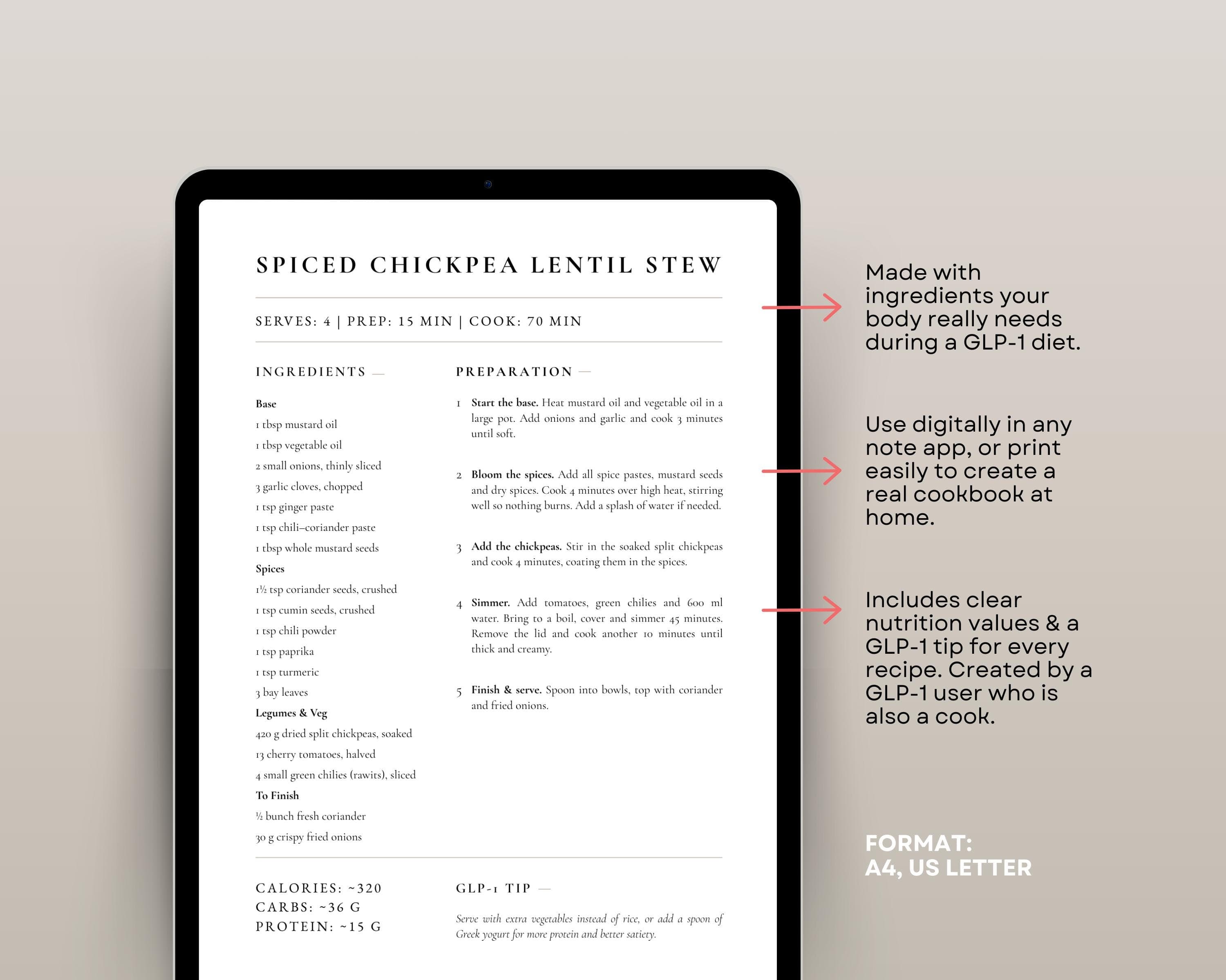High Protein Meal Plan for Weight Loss | 35 GLP-1 Recipes with Protein Per Serving | Digital PDF Cookbook Instant Download