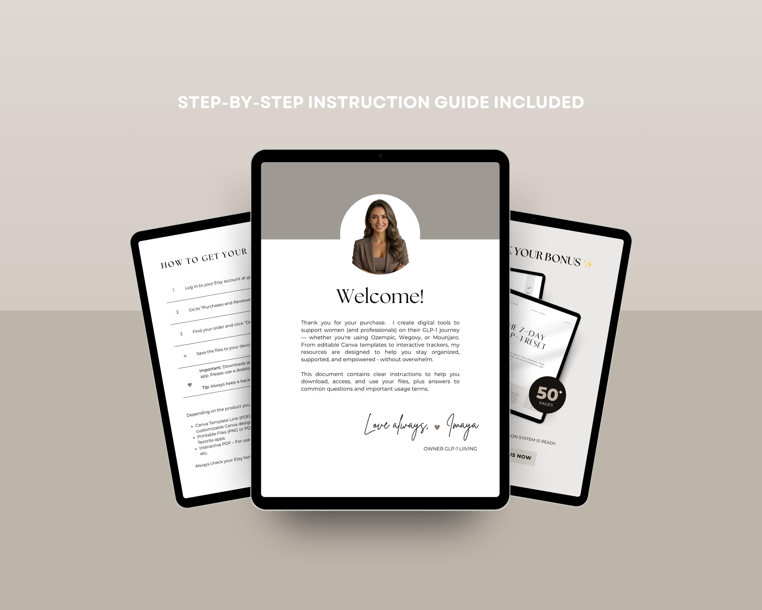 GLP-1 Measurement Tracker Printable: Inch Loss Log, Body Progress Chart (Digital Download)