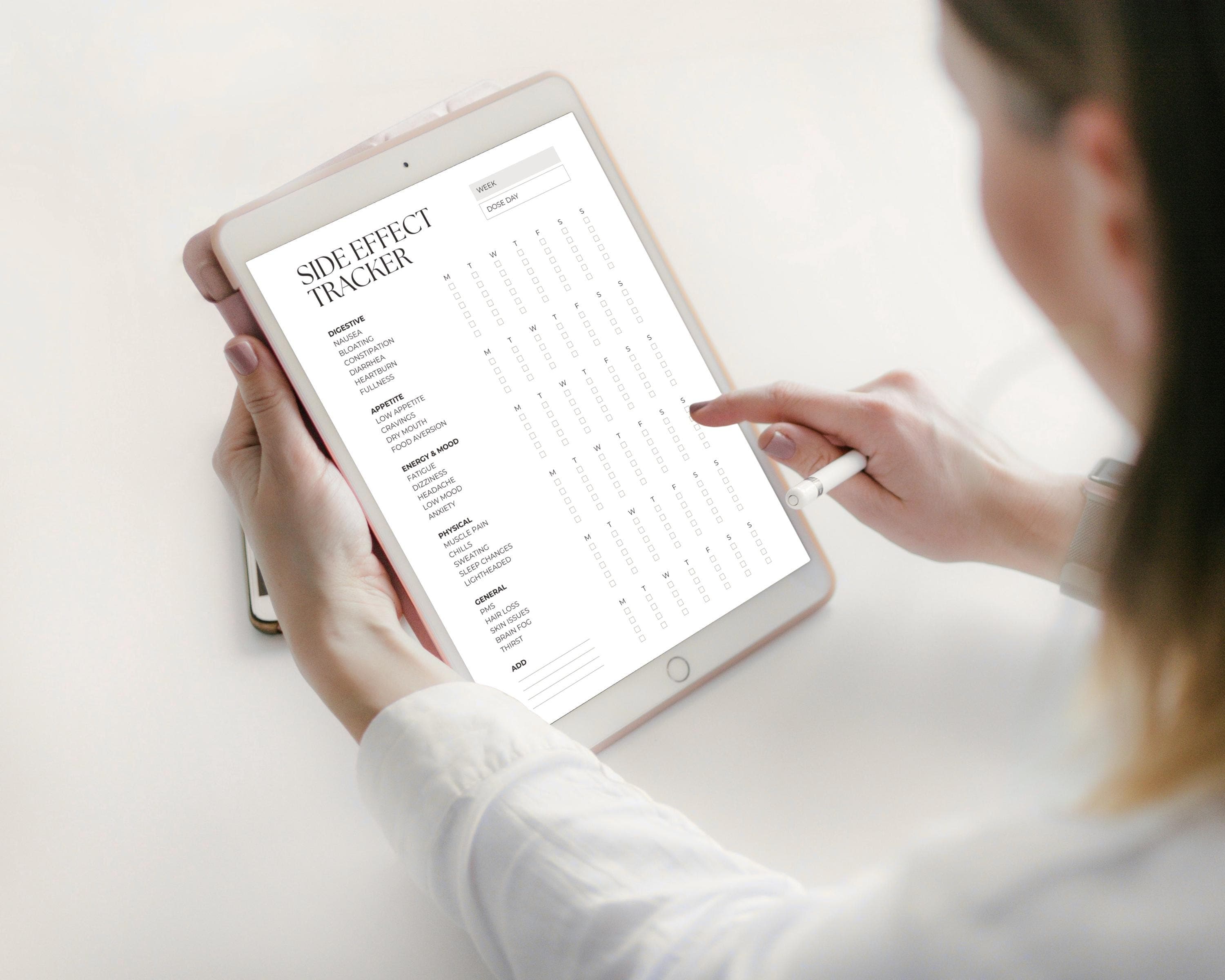 Medication Side Effect Log Printable | GLP-1 Nausea & Symptom Tracker | Dose Day Weekly Symptom Sheet PDF Download